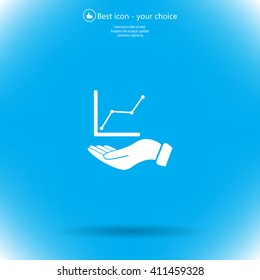 Infographic with hand, chart icon, vector illustration
