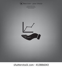 Infographic with hand, chart icon, vector illustration