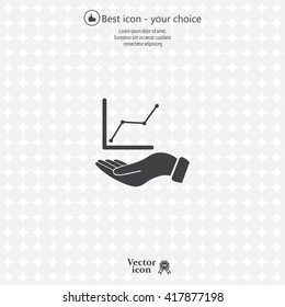 Infographic with hand, chart icon, vector illustration