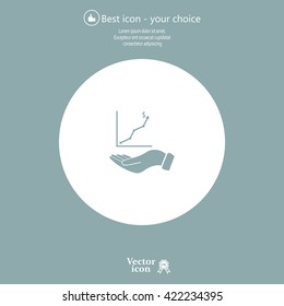 Infographic with hand, chart icon, vector illustration