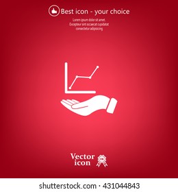 Infographic with hand, chart icon, vector illustration