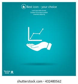 Infographic with hand, chart icon, vector illustration