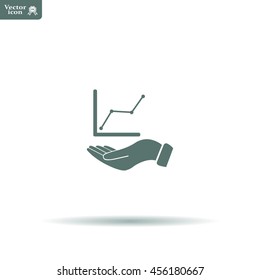 Infographic with hand, chart icon, vector illustration