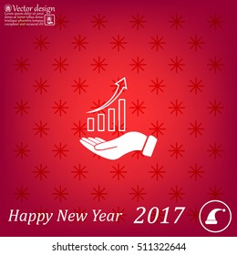 Infographic with hand, chart icon, vector illustration