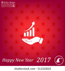 Infographic with hand, chart icon, vector illustration