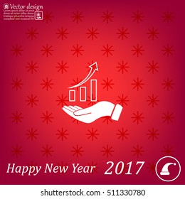Infographic with hand, chart icon, vector illustration