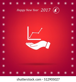Infographic with hand, chart icon, vector illustration
