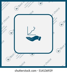 Infographic with hand, chart icon, vector illustration