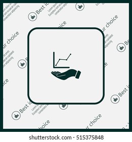 Infographic with hand, chart icon, vector illustration