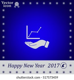 Infographic with hand, chart icon, vector illustration