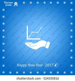 Infographic with hand, chart icon, vector illustration