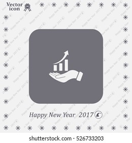 Infographic with hand, chart icon, vector illustration