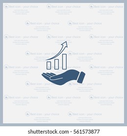 Infographic with hand, chart icon, vector illustration