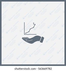 Infographic with hand, chart icon, vector illustration