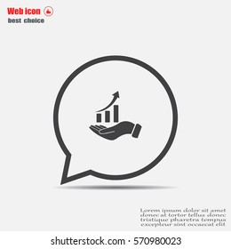Infographic with hand, chart icon, vector illustration