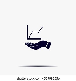 Infographic with hand, chart icon, vector illustration