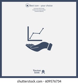 Infographic with hand, chart icon, vector illustration