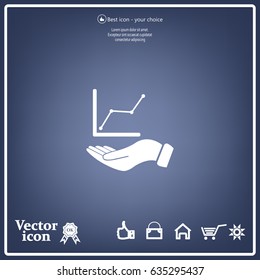 Infographic with hand, chart icon, vector illustration
