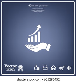 Infographic with hand, chart icon, vector illustration