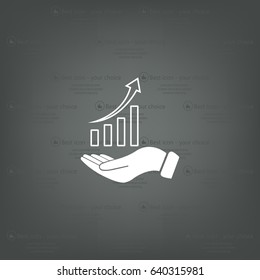 Infographic with hand, chart icon, vector illustration
