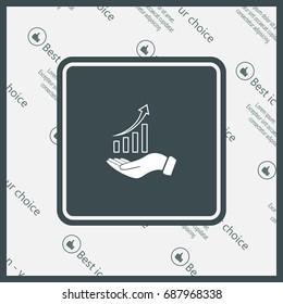 Infographic with hand, chart icon, vector illustration