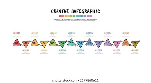 Infografía Plantilla de diseño dibujado a mano con 9 opciones, se puede utilizar para el diagrama de proceso, presentaciones Doodle, diseño de flujo de trabajo, Anuncio, diagrama de flujo, infografía. Vector EPS.