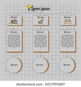 Infographic hand drawn professional steps With fullcolor. Vector Illustrations, EPS 10