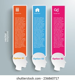 Infographic with heads on the grey background. Eps 10 vector file.