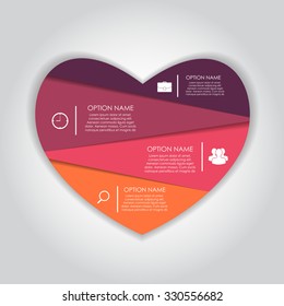 Infographic Heart Templates for Business Vector Illustration. EPS10