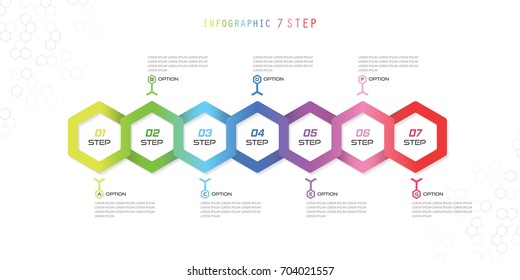 Infographic  Hexagon Colorful  7 Steps