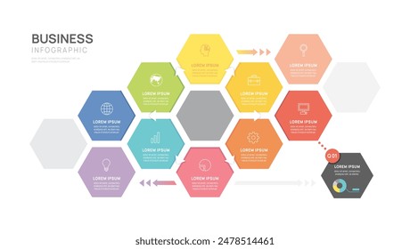 Infographic hexagon diagram template for business, presentation vector infographics.