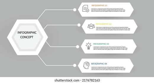 Infographic Hexagon shape data vector Template Process concept Step for strategy and information education
