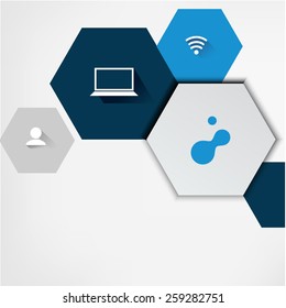 info-graphic hexagons concept vector design