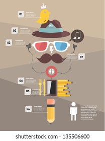infographic. hipster