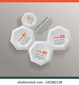 Infographic with honeycomb structure