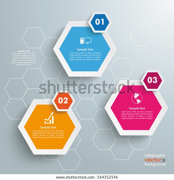 Infographic Honeycomb Structure On Grey Background Stock Vector ...