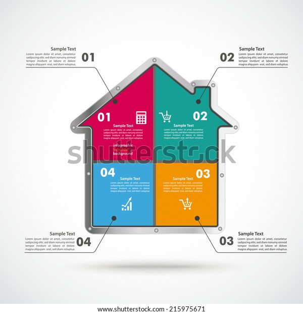 Infographic House On White Background Eps Stock Vector (Royalty Free ...