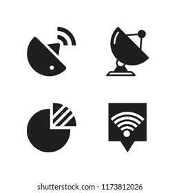 infographic icon. 4 infographic vector icons set. pie graph, radar and wifi location icons for web and design about infographic theme