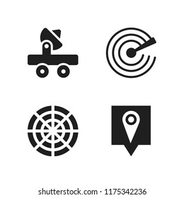 infographic icon. 4 infographic vector icons set. radar and map pin icons for web and design about infographic theme