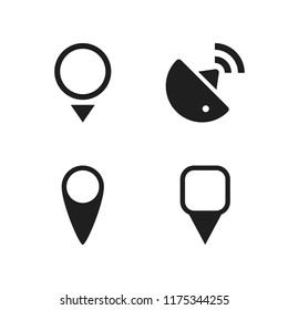 infographic icon. 4 infographic vector icons set. gps pin, radar and map pin icons for web and design about infographic theme