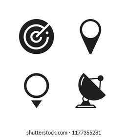 infographic icon. 4 infographic vector icons set. gps pin, radar and map pin icons for web and design about infographic theme