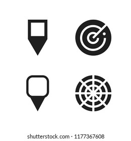 infographic icon. 4 infographic vector icons set. map pin icon, map pin and radar icons for web and design about infographic theme