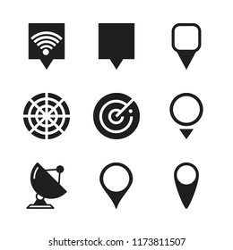 infographic icon. 9 infographic vector icons set. gps pin, map pin and wifi location icons for web and design about infographic theme