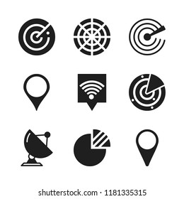 infographic icon. 9 infographic vector icons set. wifi location, gps pin and radar icons for web and design about infographic theme
