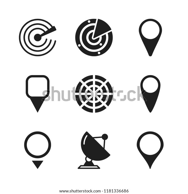 infographic icon. 9 infographic vector icons set.\
map pin, radar and gps pin icons for web and design about\
infographic theme
