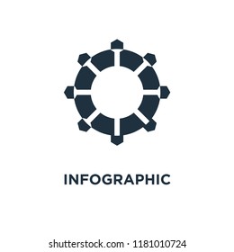 Infographic icon. Black filled vector illustration. Infographic symbol on white background. Can be used in web and mobile.