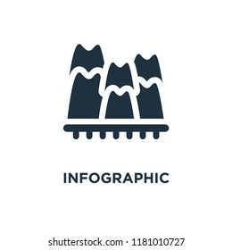 Infographic icon. Black filled vector illustration. Infographic symbol on white background. Can be used in web and mobile.
