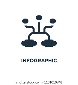 Infographic icon. Black filled vector illustration. Infographic symbol on white background. Can be used in web and mobile.