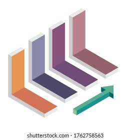 Infographic icon with isometric style