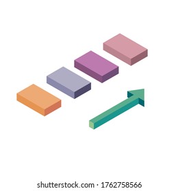 Infografik-Symbol mit isometrischem Stil